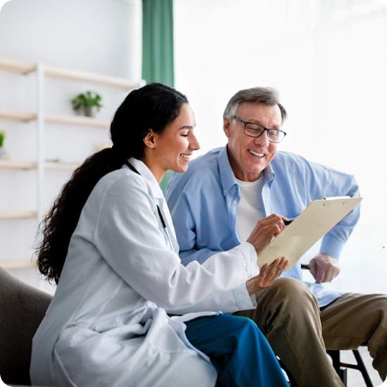 Doctor consulting with patient